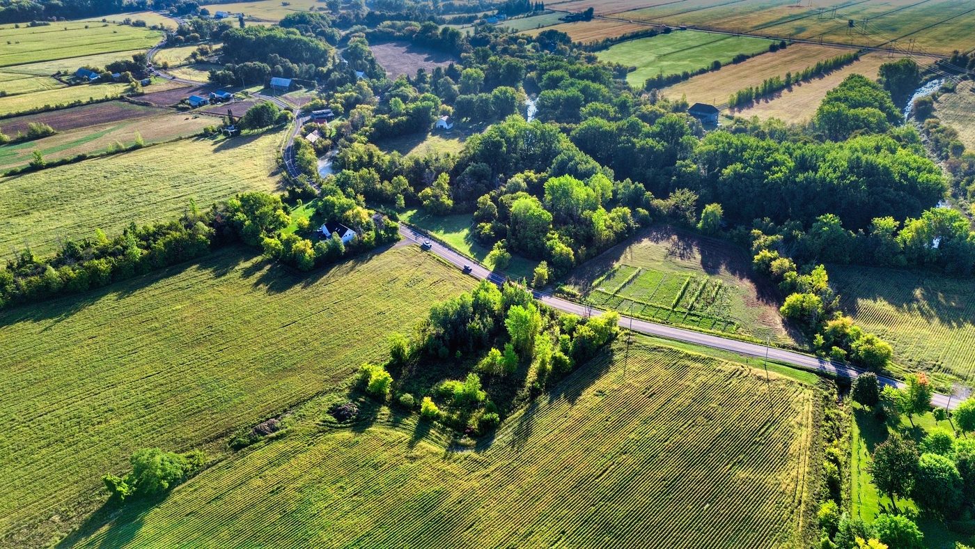 Vue aérienne de la campagne