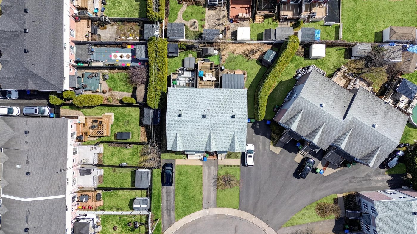 Vue aérienne d'un quartier résidentiel